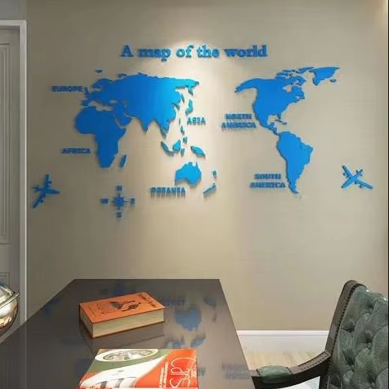 Office Furniture World - Современная 3D-наклейка на стену с картой