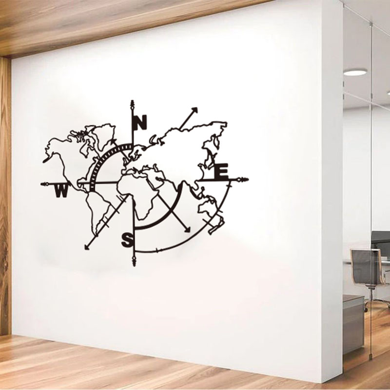 Office Furniture World - Большая карта мира, компас, автомобильная наклейка
