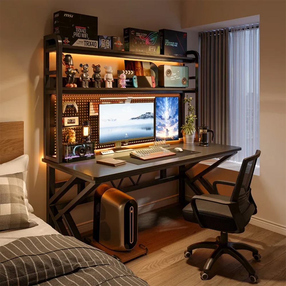 Office Furniture For Small Spaces - Игровой компьютерный стол с книжной полкой